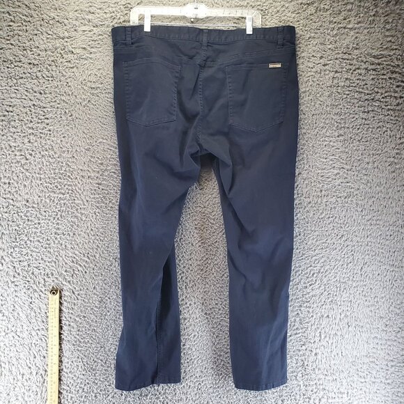 Alfani Pants Mens 40x30 Navy Blue Straight Fit Stretch Coated Denim - Picture 11 of 12